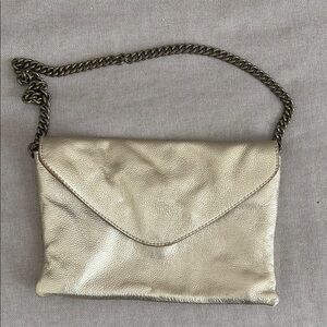J. Crew Factory Gold Leather Envelope Purse